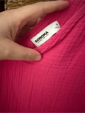 SONOMA Hot Pink Gauze Tank Dress